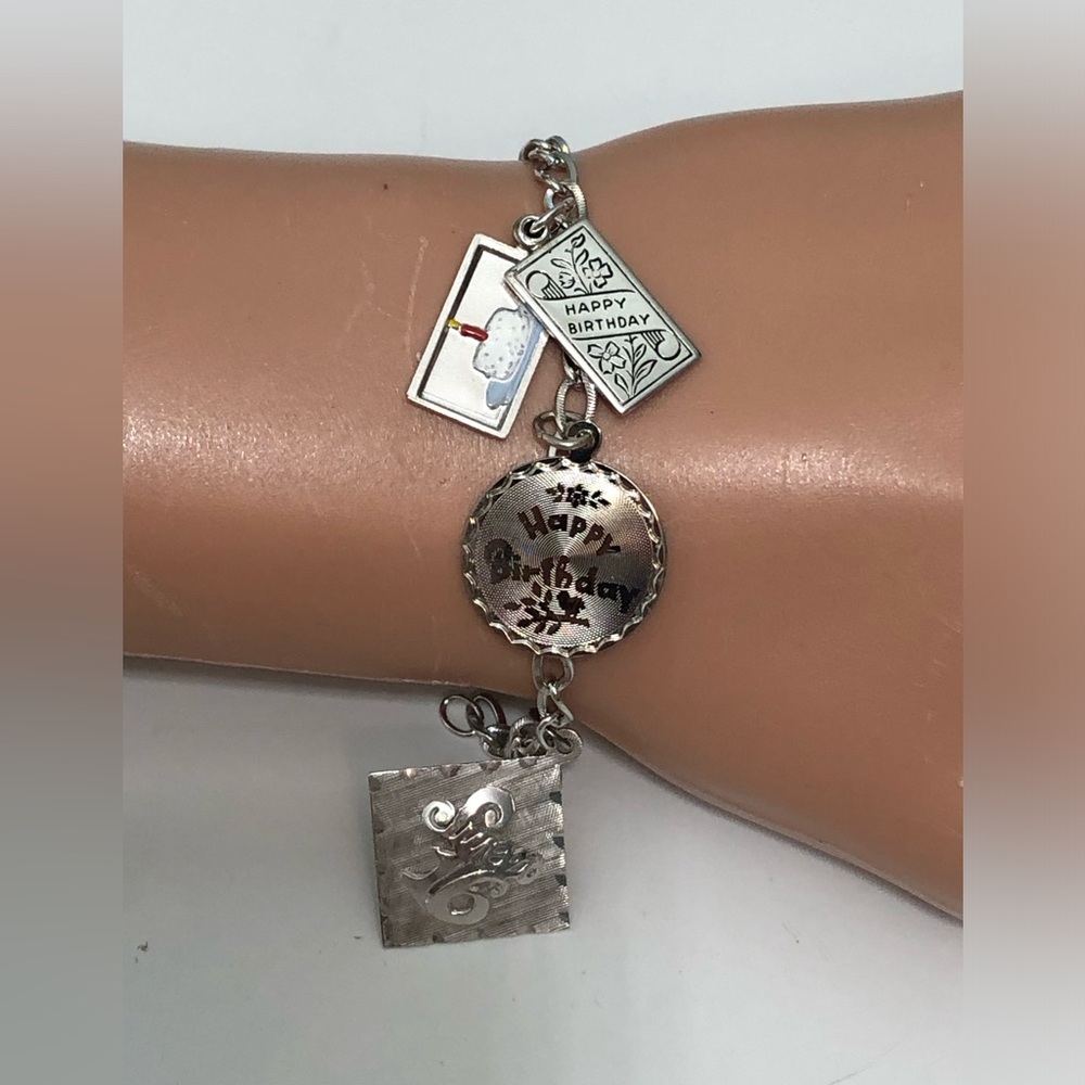 Vintage Sterling Silver Charm Bracelet Sweet 16years Sz 6.5 - Picture 6 of 9